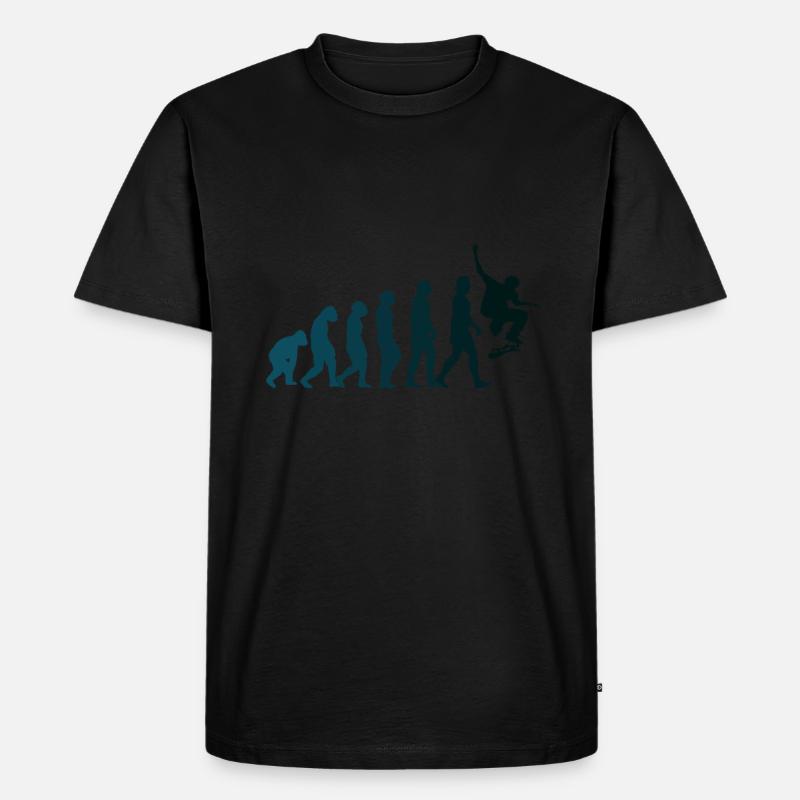 Skateboarder Skateboard Evolution - Männer Premium Bio T-Shirt - Schwarz