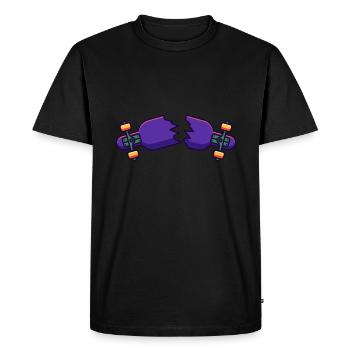 Skateboarder Cracked Skateboard - Men's Premium Organic T-Shirt - black - Front - Nico (187cm)