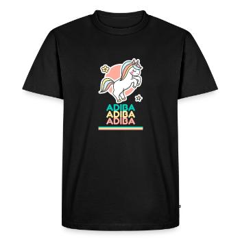 Adiba Prénom Cadeau Douce Licorne - T-shirt Premium bio Homme - noir - Devant - Nico (187cm)