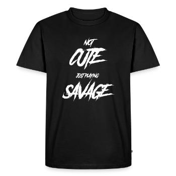 Grufti says funny, not cute. Plays - Men's Premium Organic T-Shirt - black - Front - Nico (187cm)