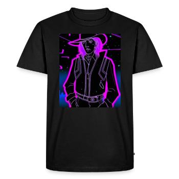 Goth Synthwave Outrun Goth Cowboy - Men's Premium Organic T-Shirt - black - Front - Nico (187cm)
