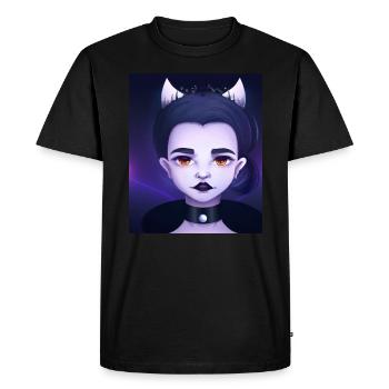 Goth Anime Vaporwave Cute And Creepy Devil - Men's Premium Organic T-Shirt - black - Front - Nico (187cm)