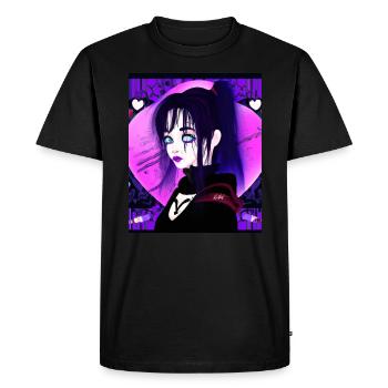 Goth Anime Vaporwave Cute Creepy Goth Girl - Men's Premium Organic T-Shirt - black - Front - Nico (187cm)