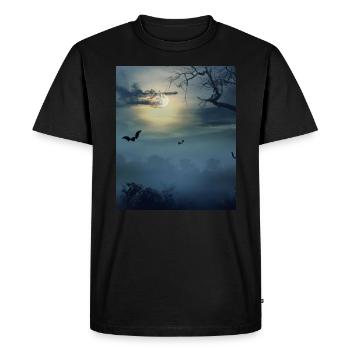 Esthétique gothique Pleine Lune et chauves-souris - T-shirt Premium bio Homme - noir - Devant - Nico (187cm)