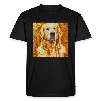 Portrait du Golden Retriever Gustav Klimt Style Chien - T-shirt Premium bio Homme - noir - Devant - Nico (187cm)
