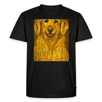 Portrait du Golden Retriever Gustav Klimt Style Chien - T-shirt Premium bio Homme - noir - Devant - Nico (187cm)
