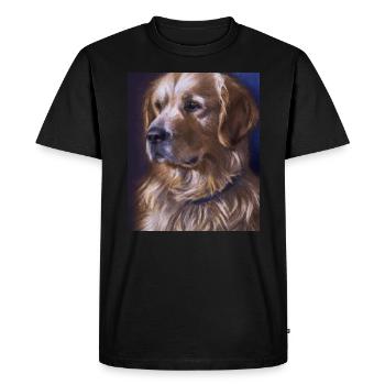 Golden Retriever Portrait Vincent Van Gogh Style - T-shirt Premium bio Homme - noir - Devant - Nico (187cm)