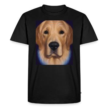 Golden Retriever Portrait Vincent Van Gogh Style - T-shirt Premium bio Homme - noir - Devant - Nico (187cm)