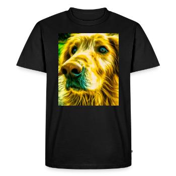 Golden Retriever Portrait Vincent Van Gogh Style - T-shirt Premium bio Homme - noir - Devant - Nico (187cm)
