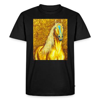 Portrait de cheval Cheval Gustav Klimt Style - T-shirt Premium bio Homme - noir - Devant - Nico (187cm)