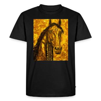 Portrait de cheval Cheval Gustav Klimt Style - T-shirt Premium bio Homme - noir - Devant - Nico (187cm)