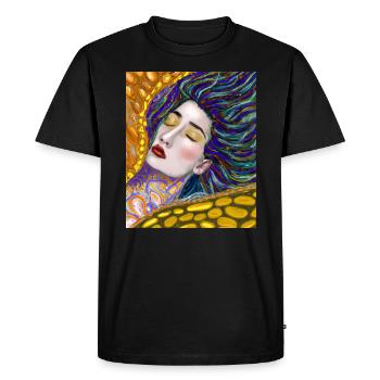 Mermaid Portrait Gustav Klimt Style - Men's Premium Organic T-Shirt - black - Front - Nico (187cm)