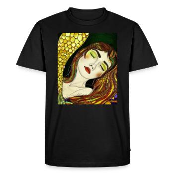 Mermaid Portrait Gustav Klimt Style - Men's Premium Organic T-Shirt - black - Front - Nico (187cm)