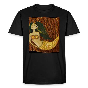 Mermaid Portrait Gustav Klimt Style - Men's Premium Organic T-Shirt - black - Front - Nico (187cm)