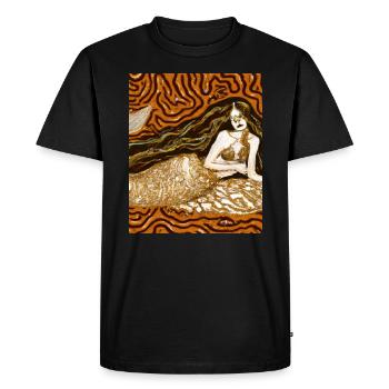 Mermaid Portrait Gustav Klimt Style - Men's Premium Organic T-Shirt - black - Front - Nico (187cm)