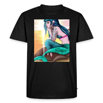 Mermaid Tattoo Retro Goth Girl Beach Mer - T-shirt Premium bio Homme - noir - Devant - Nico (187cm)