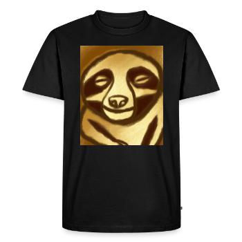 Sloth Portrait Funny Cubism Gustav Klimt - Men's Premium Organic T-Shirt - black - Front - Nico (187cm)