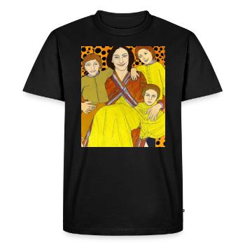Gustav Klimt Style Portrait of a Mama with Three - Men's Premium Organic T-Shirt - black - Front - Nico (187cm)