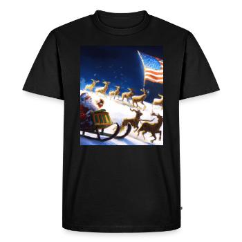 American Christmas Santa Claus With - Men's Premium Organic T-Shirt - black - Front - Nico (187cm)