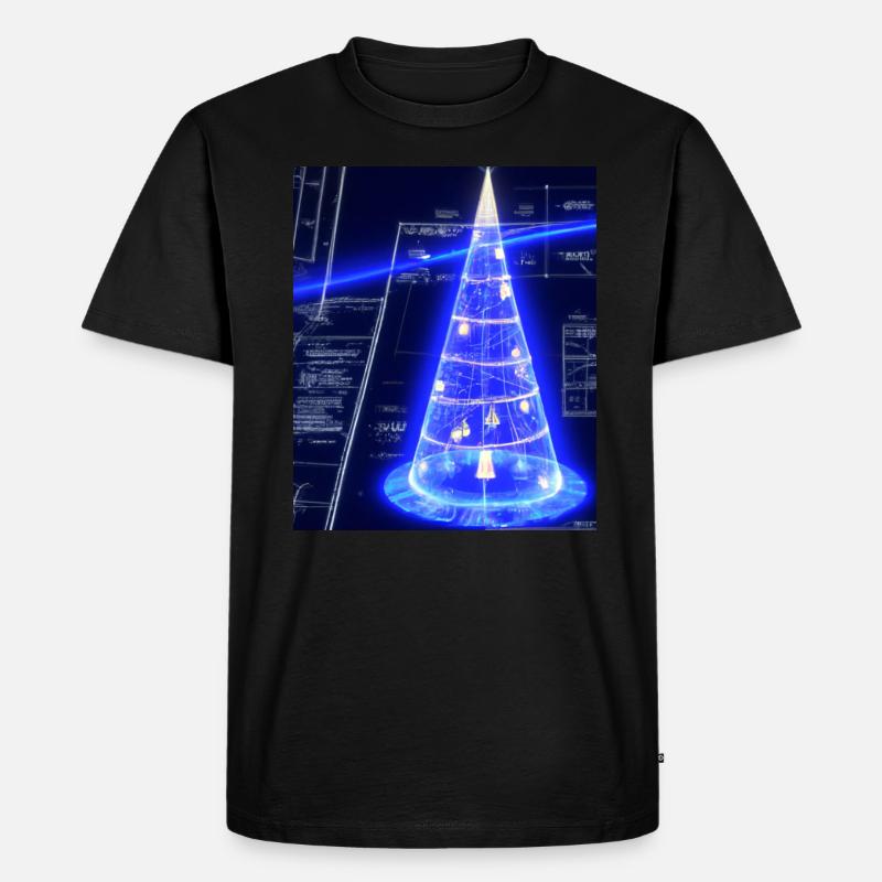 Weihnachten Weihnachtsbaum Schematic Blaupause - Männer Premium Bio T-Shirt - Schwarz