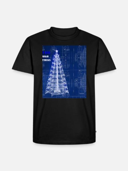 Christmas Christmas Tree Schematic Blueprint - Men's Premium Organic T-Shirt - black