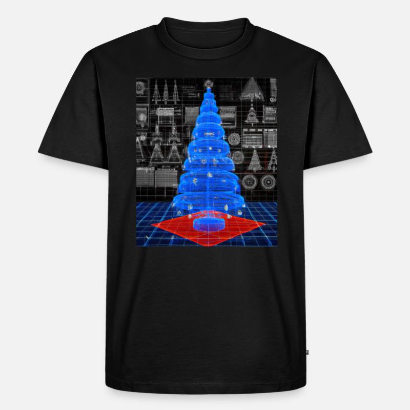 Weihnachten Weihnachtsbaum Schematic Blaupause - Männer Premium Bio T-Shirt - Schwarz
