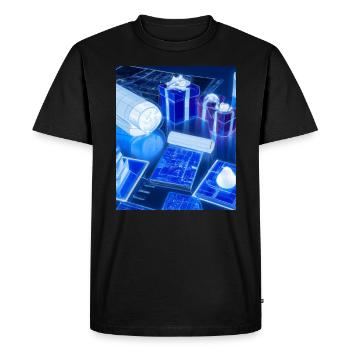 Christmas Christmas Tree Schematic Blueprint - Men's Premium Organic T-Shirt - black - Front - Nico (187cm)