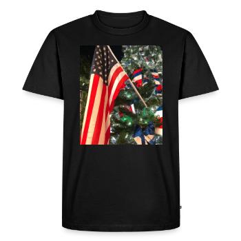 American Christmas Christmas Tree with US - Men's Premium Organic T-Shirt - black - Front - Nico (187cm)