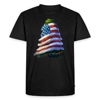 American Christmas Christmas Tree with US - Men's Premium Organic T-Shirt - black - Front - Nico (187cm)