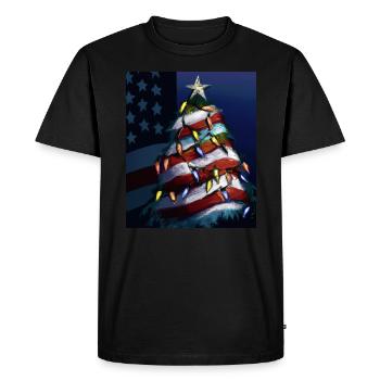 American Christmas Christmas Tree with US - Men's Premium Organic T-Shirt - black - Front - Nico (187cm)