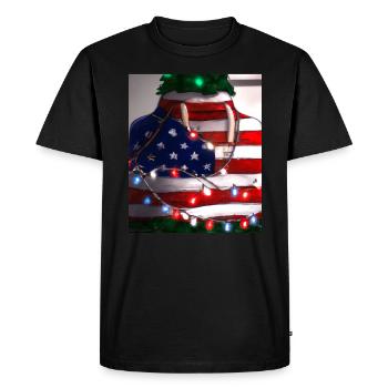 American Christmas Christmas Tree with US - Men's Premium Organic T-Shirt - black - Front - Nico (187cm)