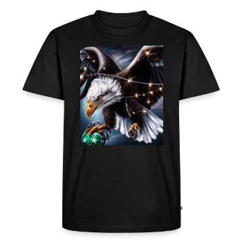American Christmas White-tailed Eagle with - Men's Premium Organic T-Shirt - black - Front - Nico (187cm)