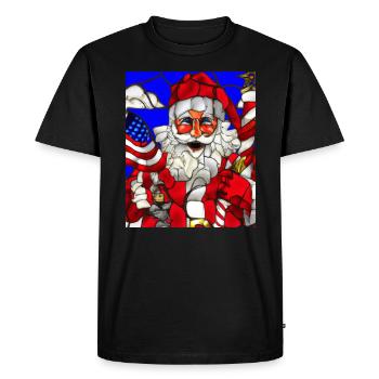Noël américain Père Noël - T-shirt Premium bio Homme - noir - Devant - Nico (187cm)