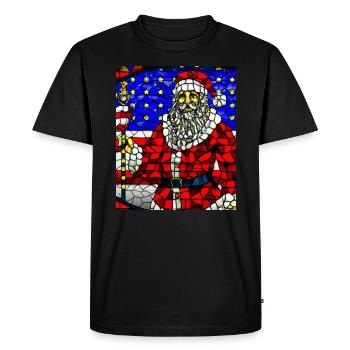 Noël américain Père Noël - T-shirt Premium bio Homme - noir - Devant - Nico (187cm)