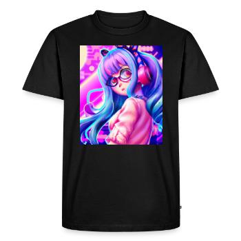 Pastel Esthétique Nerd Anime Fille - T-shirt Premium bio Homme - noir - Devant - Nico (187cm)