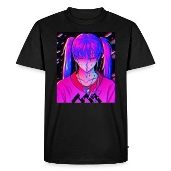Pastel Esthétique Triste Anime Fille - T-shirt Premium bio Homme - noir - Devant - Nico (187cm)