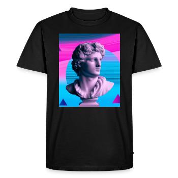 Vaporwave Statue Buste romain - T-shirt Premium bio Homme - noir - Devant - Nico (187cm)