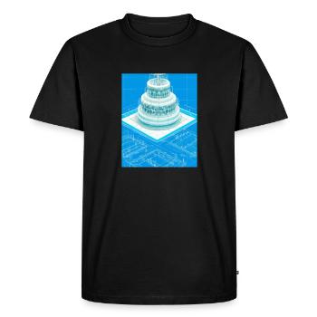 Cake Blueprint Pastry Chef Cake Baking - Men's Premium Organic T-Shirt - black - Front - Nico (187cm)