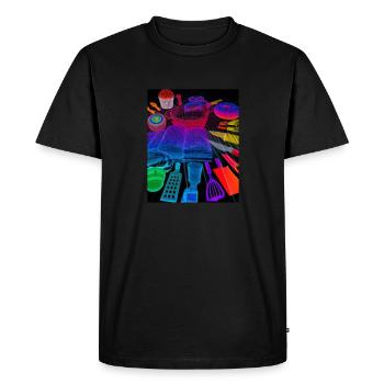 Accessoires de cuisson Tartes Blueprint Chef Pâtissier Gâteau - T-shirt Premium bio Homme - noir - Devant - Nico (187cm)