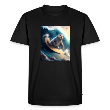 Beach Vibe Otter Cool Surfing Otter - T-shirt Premium bio Homme - noir - Devant - Nico (187cm)