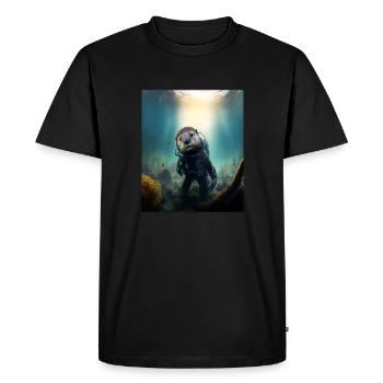 Cool Sea Otter Costume Plongée sous-marine Loutre - T-shirt Premium bio Homme - noir - Devant - Nico (187cm)