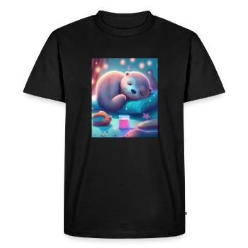 Propriétaires d’animaux de compagnie Otter Funny Sleepyhead Otter - T-shirt Premium bio Homme - noir - Devant - Nico (187cm)