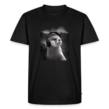 Musicien Animal Propriétaires d’animaux Otter Amateur de musique - T-shirt Premium bio Homme - noir - Devant - Nico (187cm)