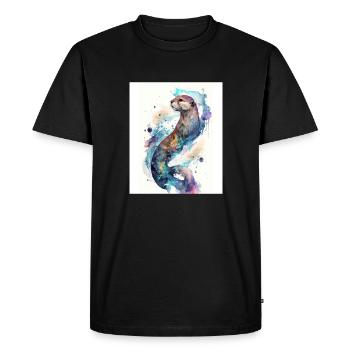 Outres Amoureux Loutre de mer magique - T-shirt Premium bio Homme - noir - Devant - Nico (187cm)