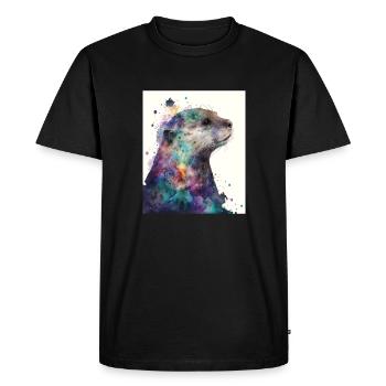 Outres Amoureux Loutre de mer magique - T-shirt Premium bio Homme - noir - Devant - Nico (187cm)