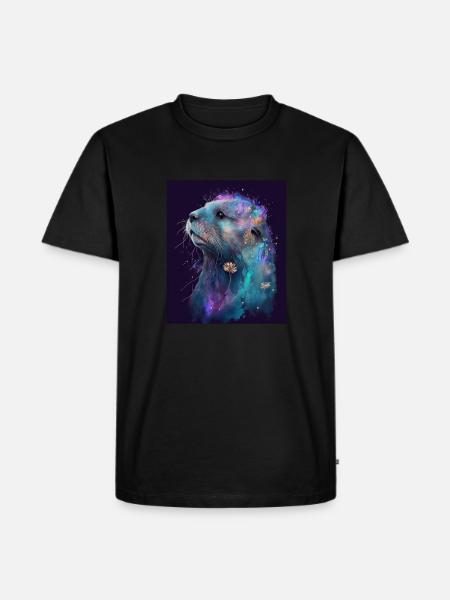 Otter Lovers Magical Sea Otter - Men's Premium Organic T-Shirt - black