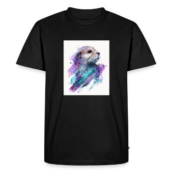 Outres Amoureux Loutre de mer magique - T-shirt Premium bio Homme - noir - Devant - Nico (187cm)