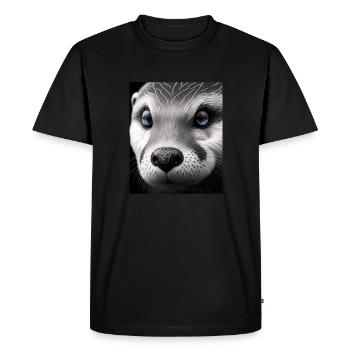 Conception de loutre à la mode Loutre de mer cool avec bleu - T-shirt Premium bio Homme - noir - Devant - Nico (187cm)