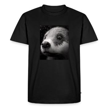 Conception de loutre à la mode Loutre de mer cool avec bleu - T-shirt Premium bio Homme - noir - Devant - Nico (187cm)