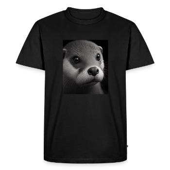 Conception de loutre à la mode Loutre de mer cool avec bleu - T-shirt Premium bio Homme - noir - Devant - Nico (187cm)